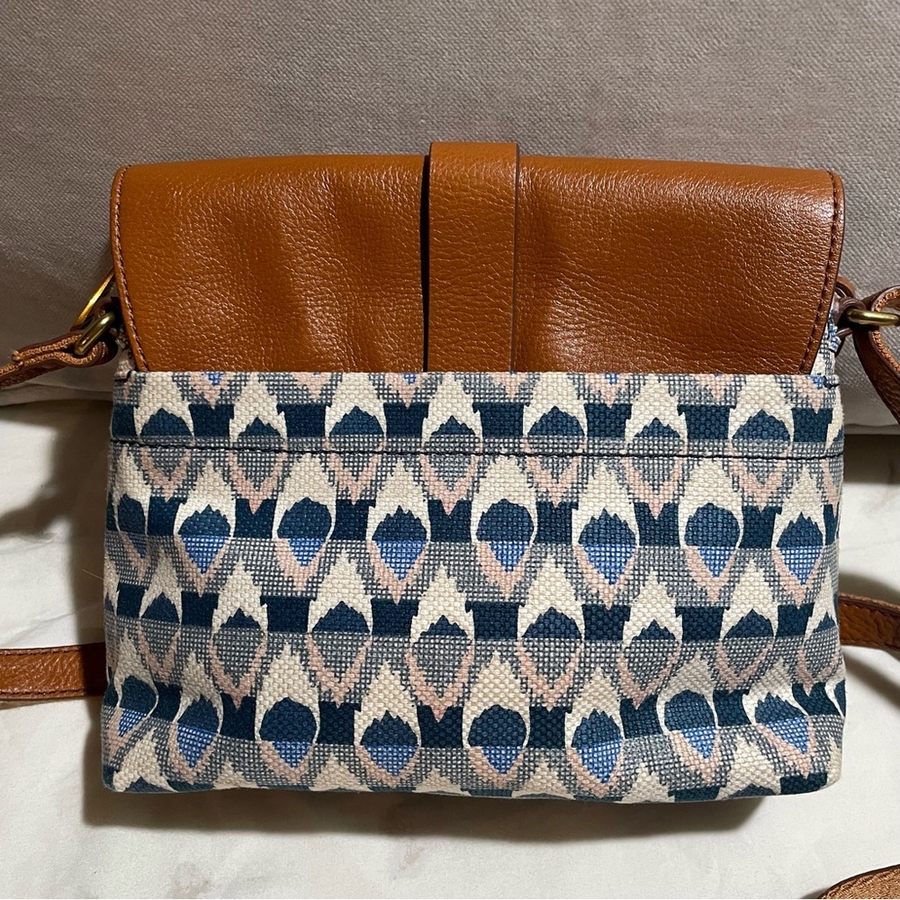 FOSSIL Kinley Ikat Small Crossbody Bag Blue Print - Picture 8 of 16